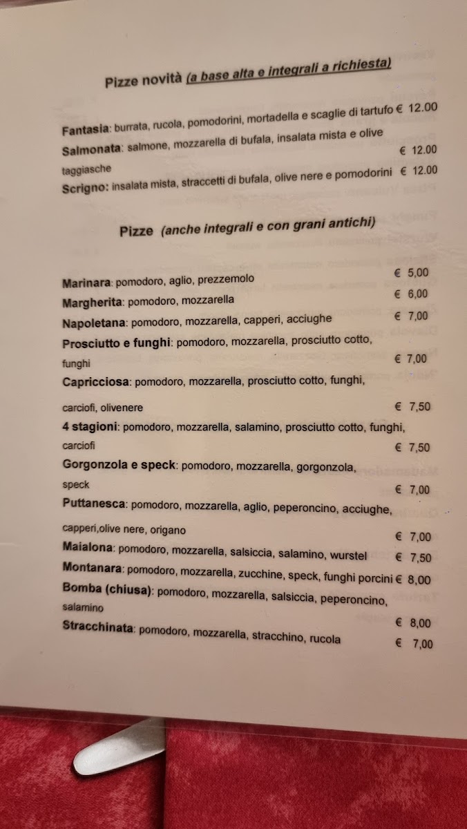 Menu Ristorante Pizzeria Madamadorè - Il Bocconcino Snc-1