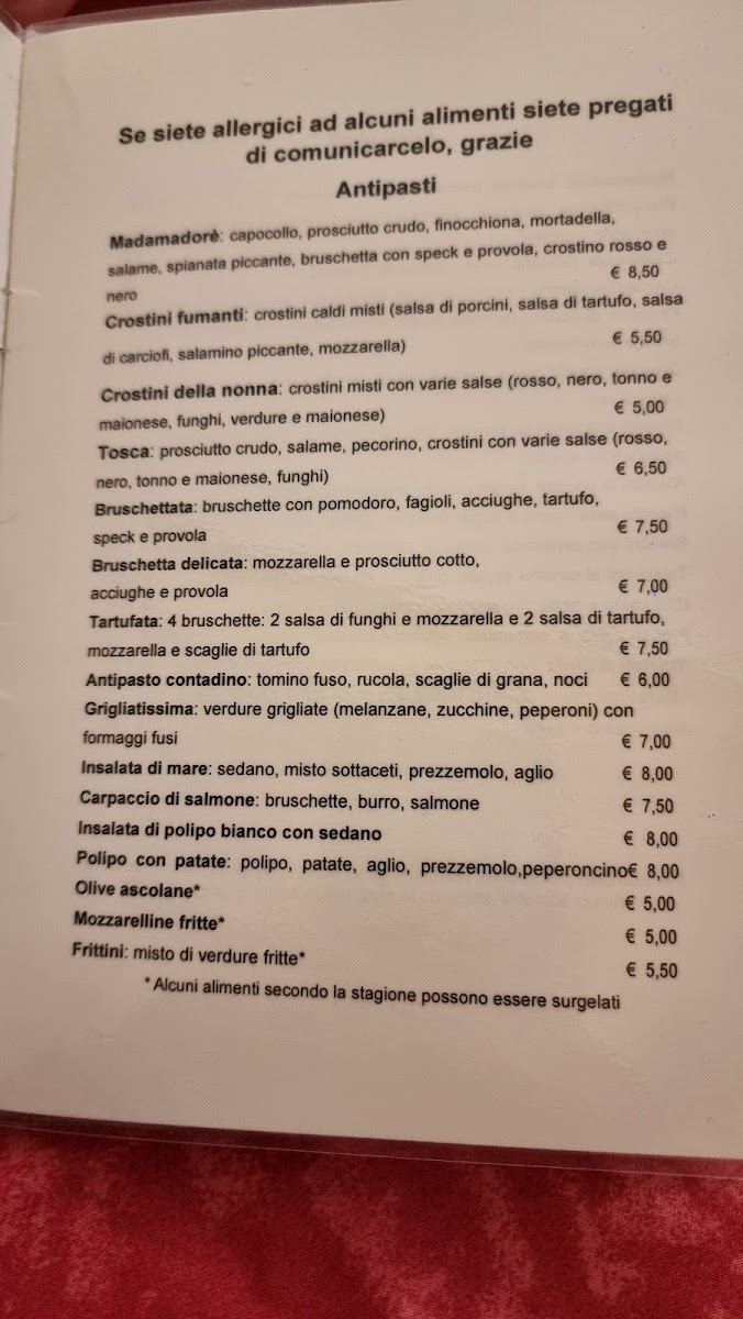 Menu Ristorante Pizzeria Madamadorè - Il Bocconcino Snc-2